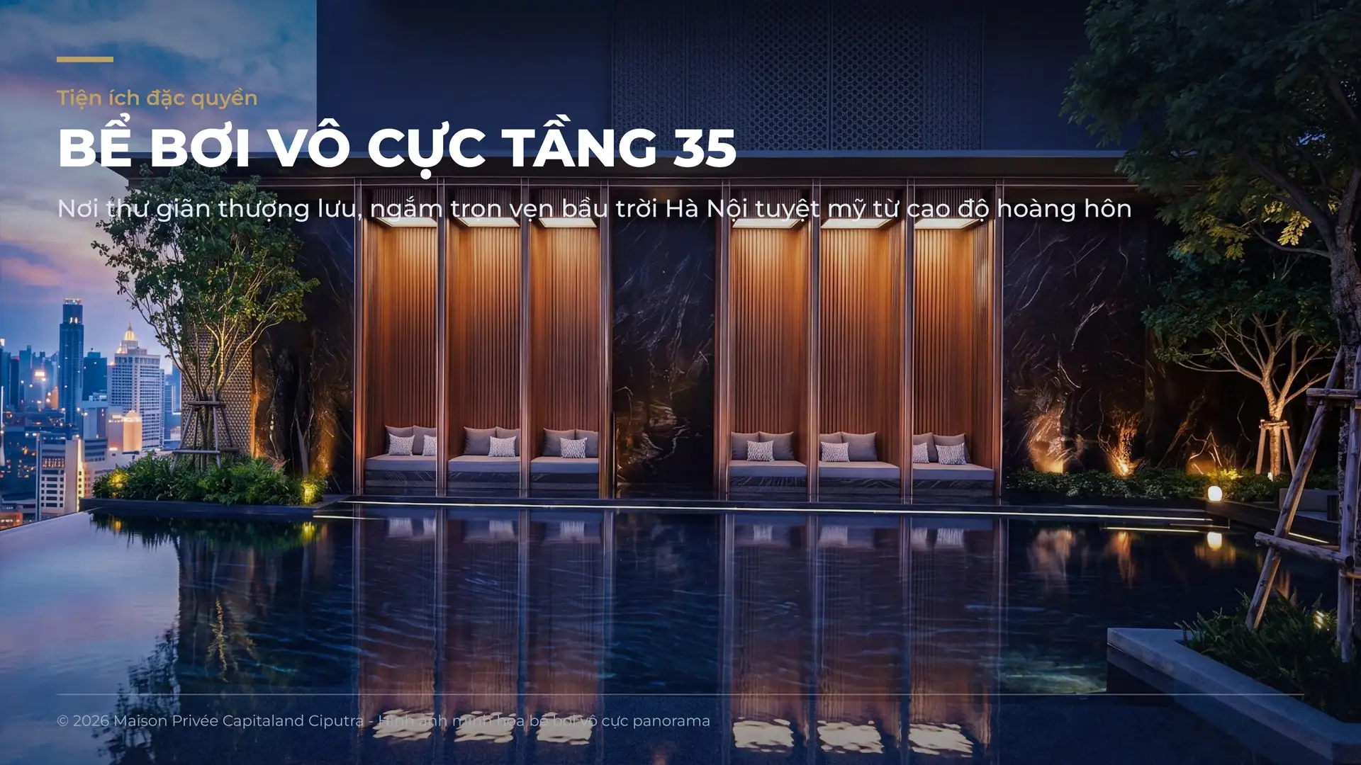 Tiện ích bể bơi vô cực Maison Privée