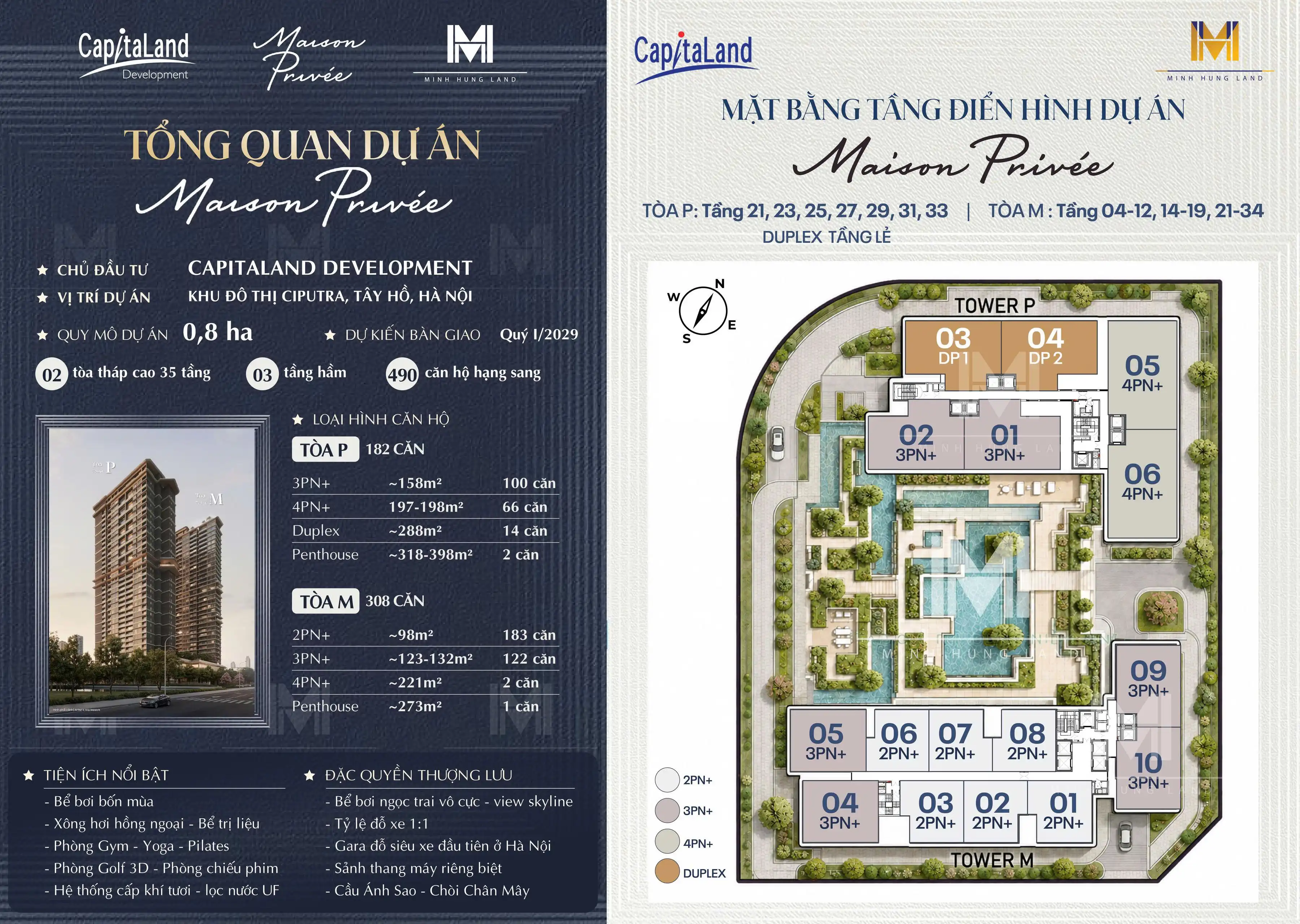 Tổng mặt bằng dự án Maison Privée Ciputra Tây Hồ