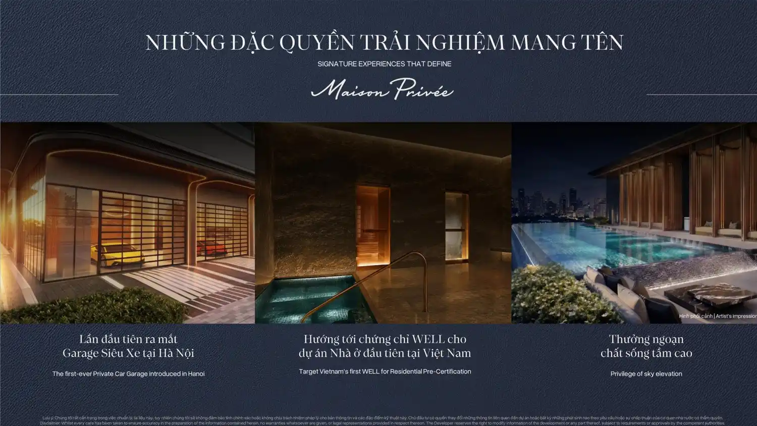Phối cảnh không gian sống chú trọng sức khỏe cư dân tại Maison Privée