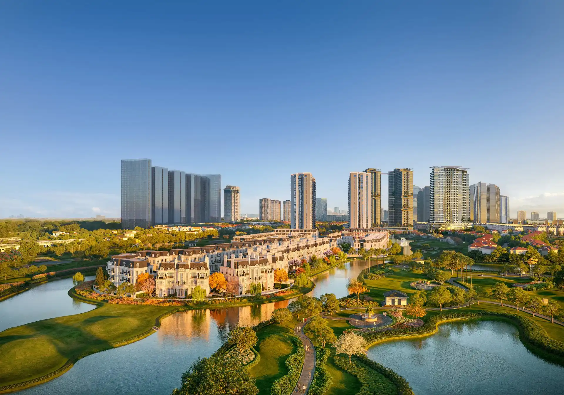 Bộ sưu tập The Windsor Collection trong lòng công viên Ciputra Central Park. Ảnh phối cảnh