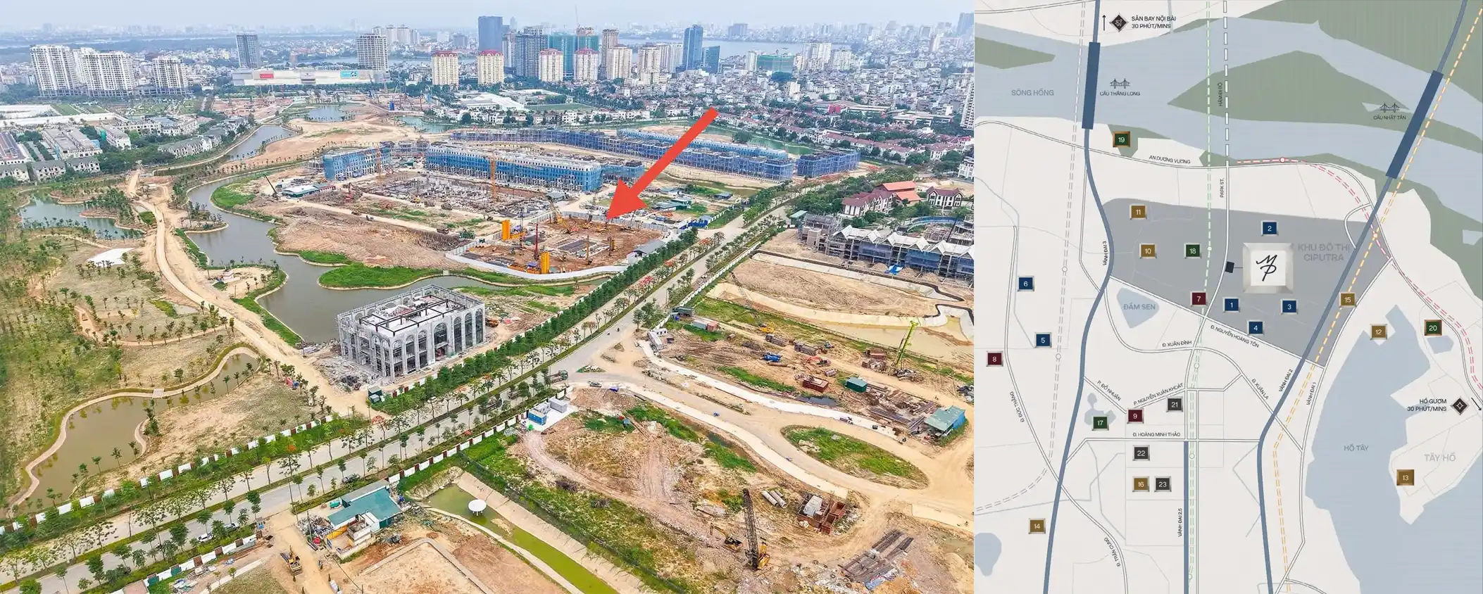 Mạng lưới hạ tầng giao thông hiện đại bao quanh khu đô thị Ciputra và Maison Privée