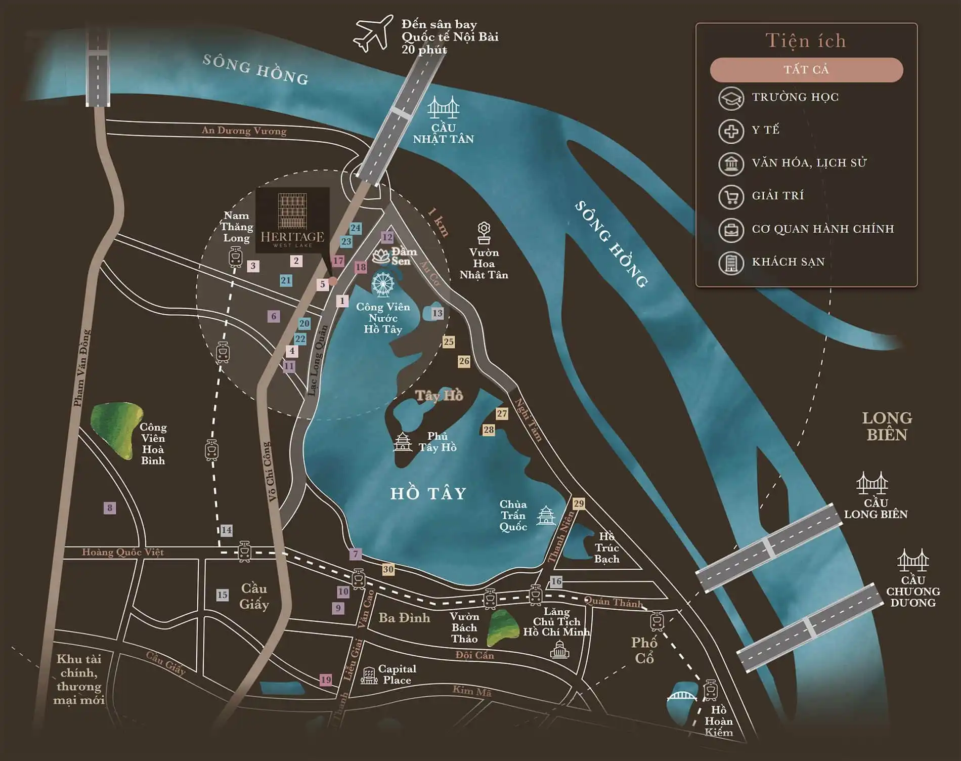 Vị trí Heritage West Lake đường Lạc Long Quân Tây Hồ