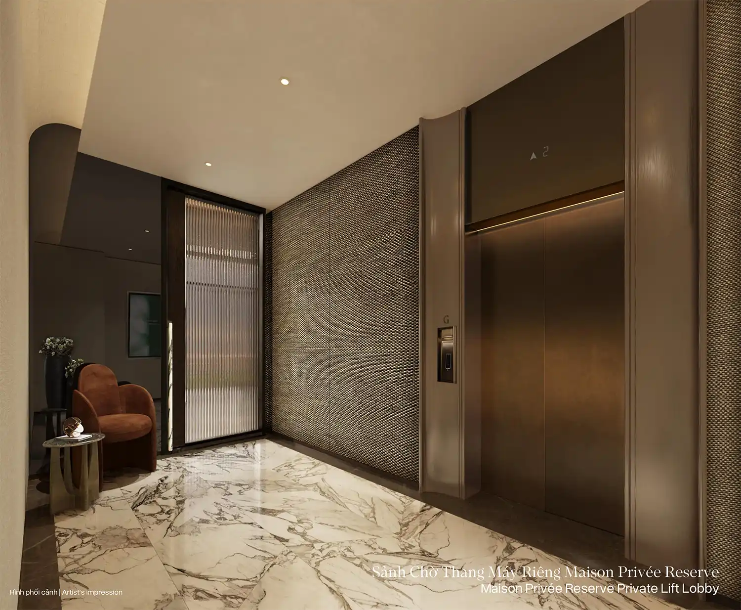 Sảnh thang máy riêng Private Lift Lobby tại Maison Privée